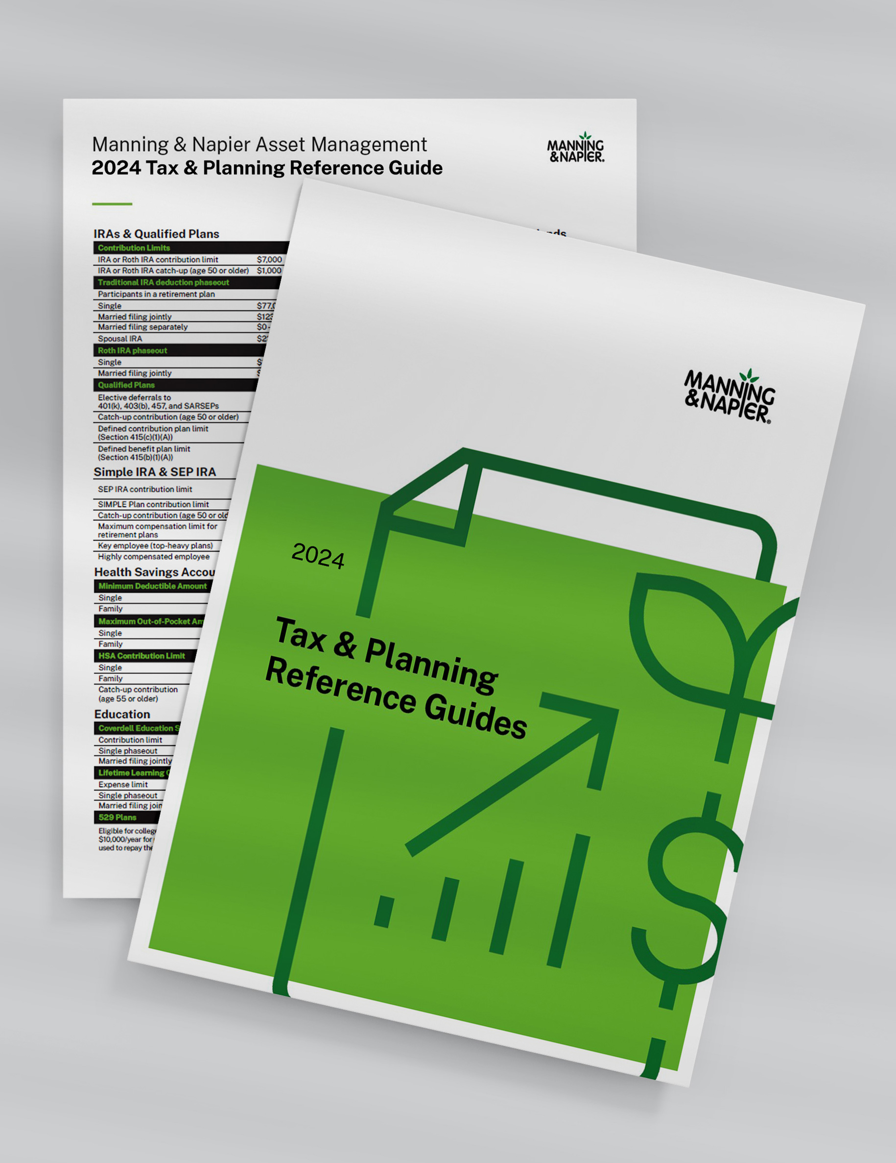 2024 Quick Reference Guides Manning Napier   2024 IDG Tax Guide Mockup Two Page Vertical #keepProtocol